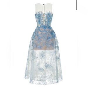 Blue Beaded Lace Dress